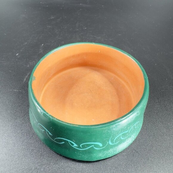 Mexican Pottery RedWare Trinket Dish Holder Container Sun Shaped Isidoro Signed - Picture 13 of 15